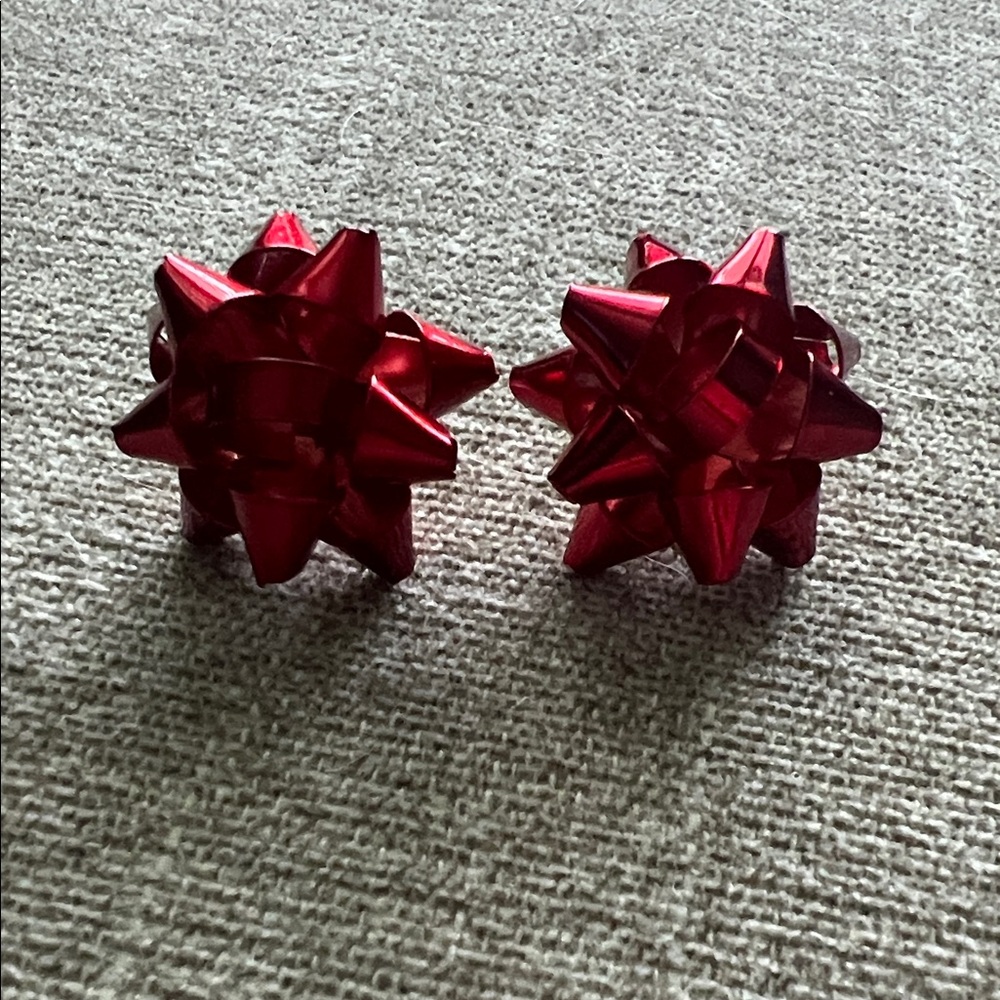 Elegant Red Bow Earrings